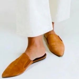 Jenni Kayne Suede Mules in Saddle