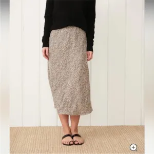 Jennie Kayne Leopard Print Slip Skirt