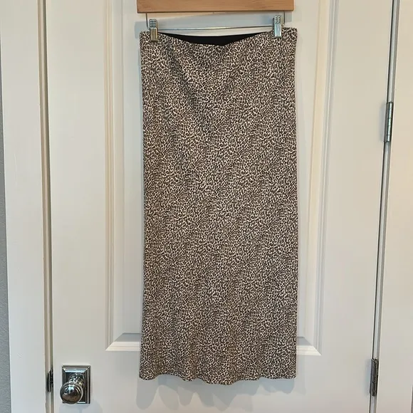 Jennie Kayne Leopard Print Slip Skirt