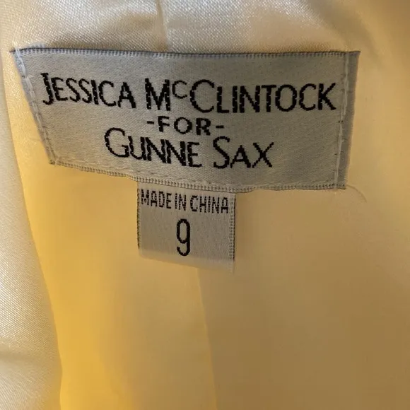 Jessica McClintock for Gunne Sax Strapless Mini Dress Cream and Pink Size 9