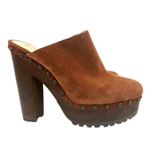 Jessica Simpson Brown Mules with Studded Detail