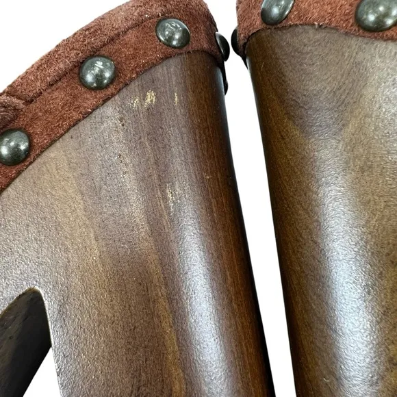 Jessica Simpson Brown Mules with Studded Detail
