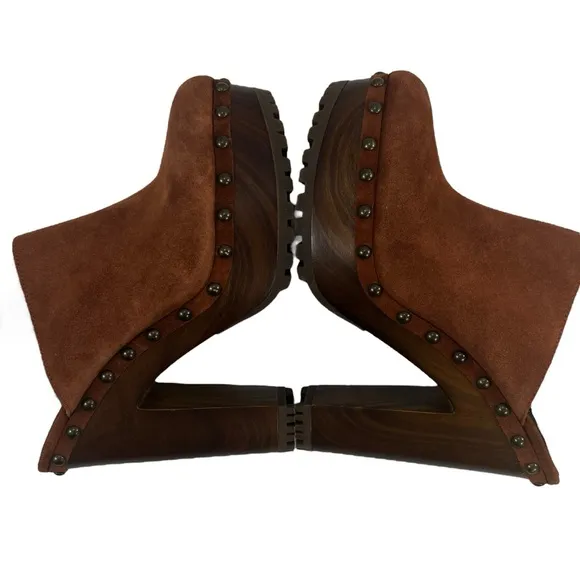 Jessica Simpson Brown Mules with Studded Detail