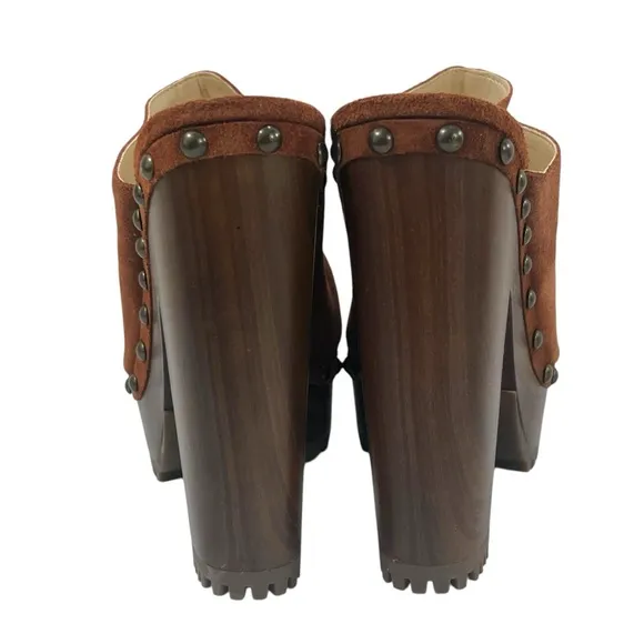 Jessica Simpson Brown Mules with Studded Detail