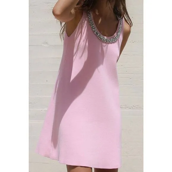 JEWEL PLAIN KNIT MINI DRESS