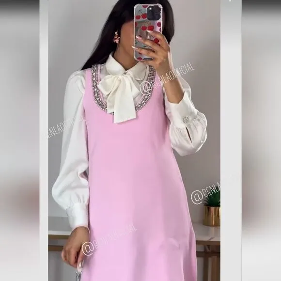 JEWEL PLAIN KNIT MINI DRESS