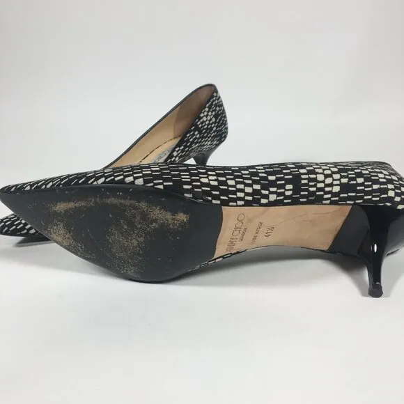 Jimmy Choo Aza Kitten Heels Geometric Print