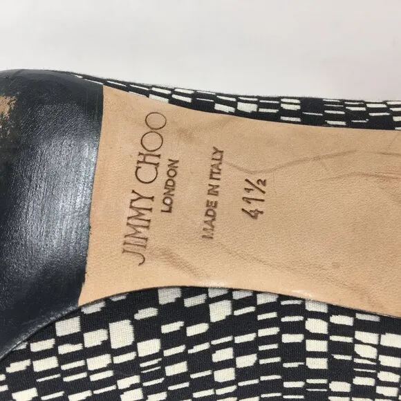 Jimmy Choo Aza Kitten Heels Geometric Print
