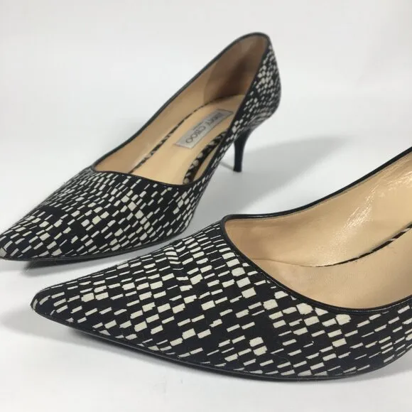 Jimmy Choo Aza Kitten Heels Geometric Print