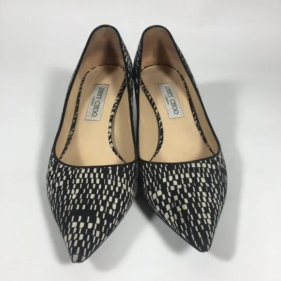 Jimmy Choo Aza Kitten Heels Geometric Print