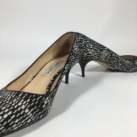 Jimmy Choo Aza Kitten Heels Geometric Print