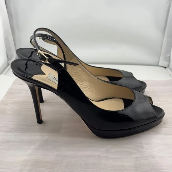 Jimmy Choo Black Heels with Slingback Strap