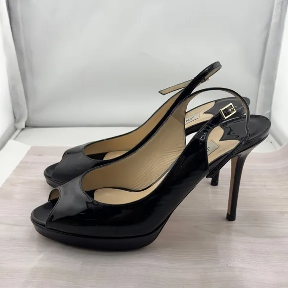 Jimmy Choo Black Heels with Slingback Strap