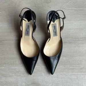 Jimmy Choo Black Slingback Heels with Pointed Toe
