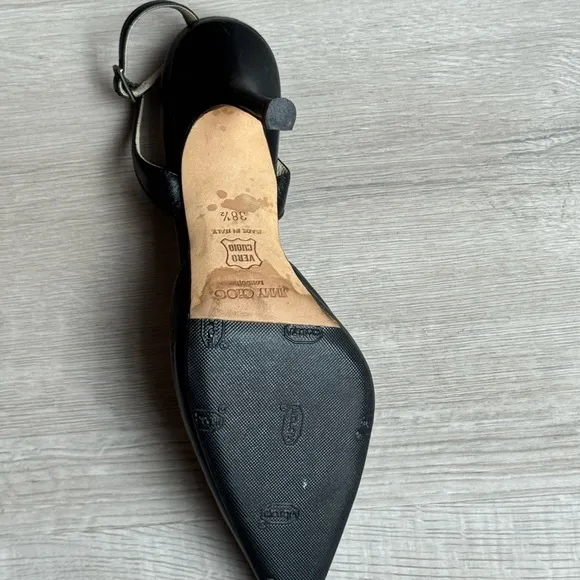 Jimmy Choo Black Slingback Heels with Pointed Toe
