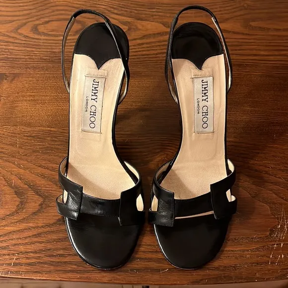 Jimmy Choo Black Slingback Heels