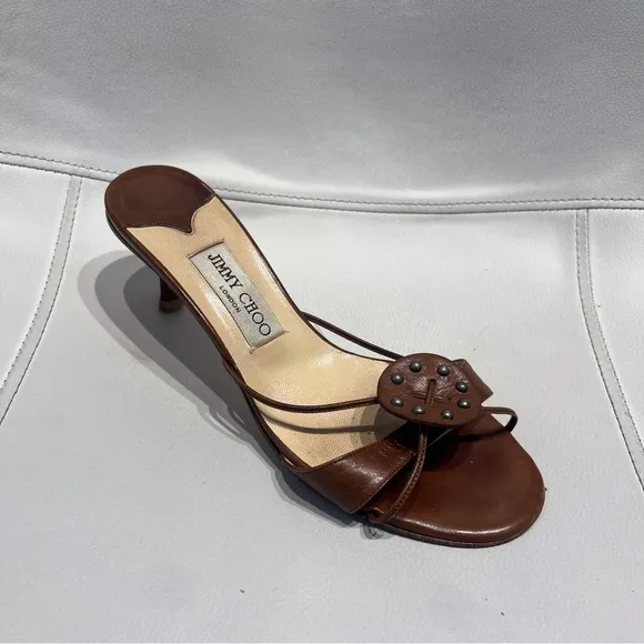 Jimmy Choo Brown Leather Women's Heels