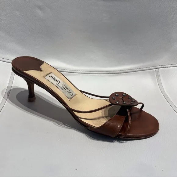 Jimmy Choo Brown Leather Women's Heels