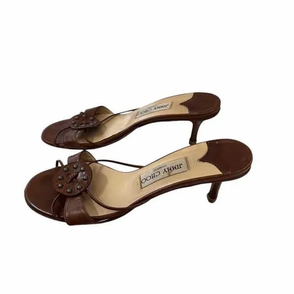 Jimmy Choo Brown Leather Women's Heels