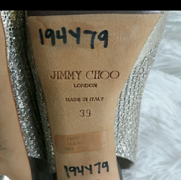 Jimmy Choo Clue Glitter slingback heel sz 39