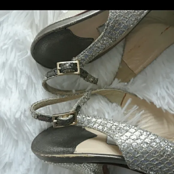 Jimmy Choo Clue Glitter slingback heel sz 39