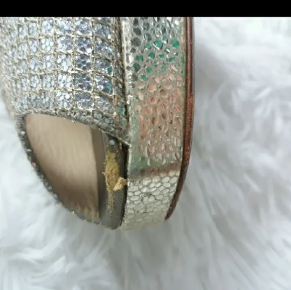 Jimmy Choo Clue Glitter slingback heel sz 39
