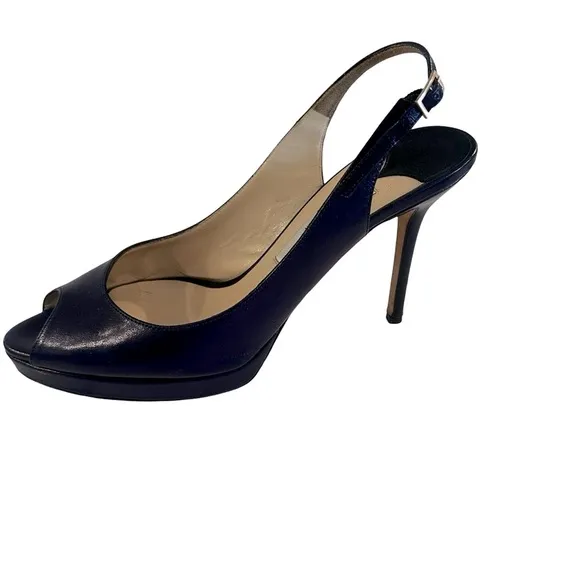 Jimmy Choo Dark Purple Elegant Slingback Heels