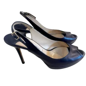 Jimmy Choo Dark Purple Elegant Slingback Heels