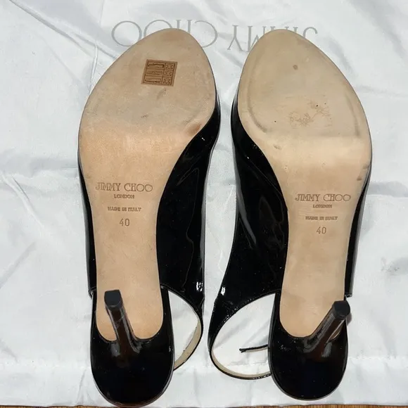 Jimmy Choo Patent Leather Slingback Pumps Size 40