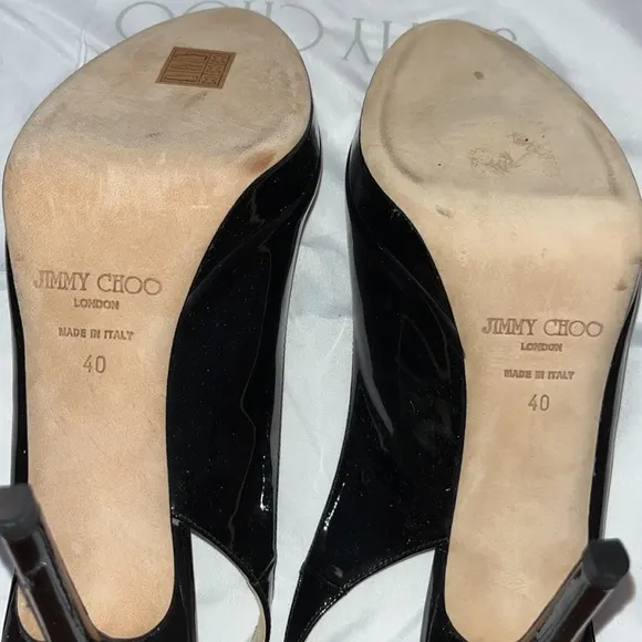 Jimmy Choo Patent Leather Slingback Pumps Size 40