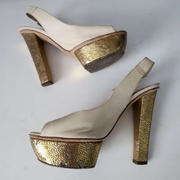 JIMMY CHOO Slingback Leather Heels