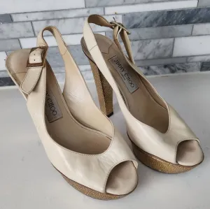 JIMMY CHOO Slingback Leather Heels
