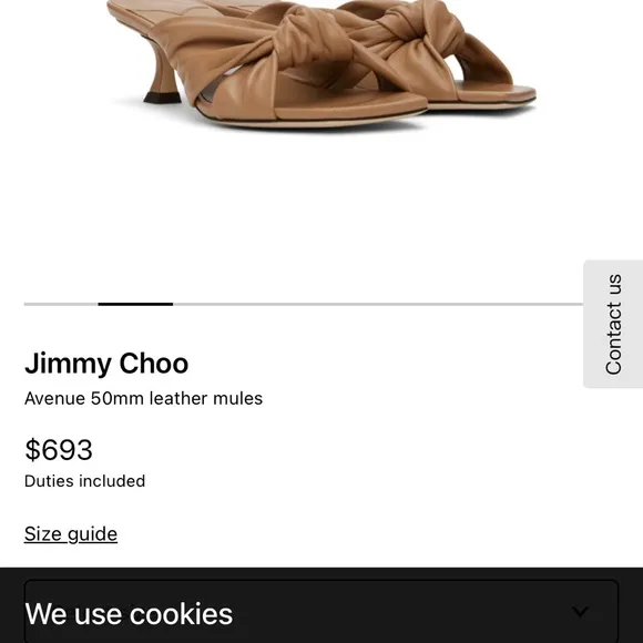 Jimmy Choo Tan Avenue 50 kitten heel mule