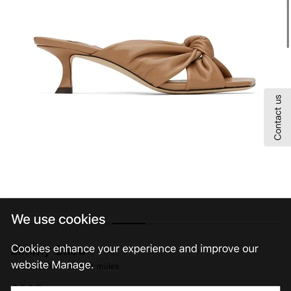 Jimmy Choo Tan Avenue 50 kitten heel mule
