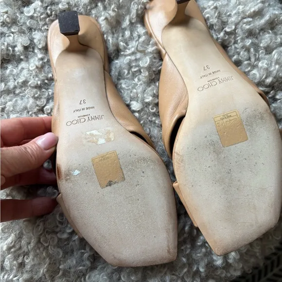 Jimmy Choo Tan Avenue 50 kitten heel mule
