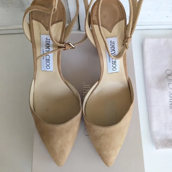 Jimmy Choo Tan Slingback Heels