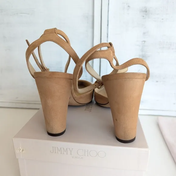 Jimmy Choo Tan Slingback Heels