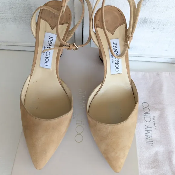 Jimmy Choo Tan Slingback Heels