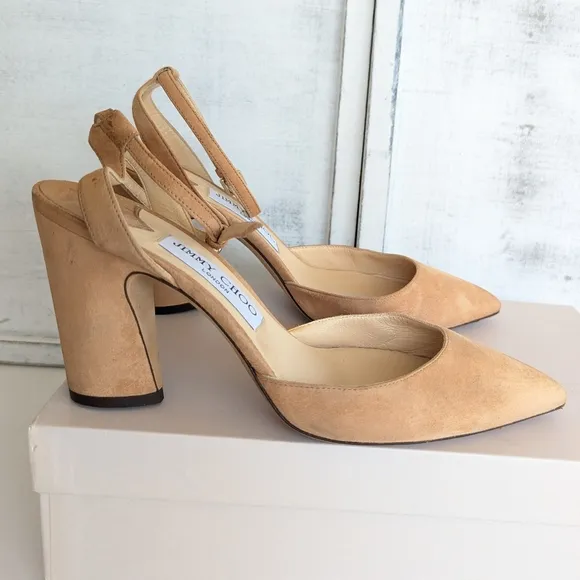 Jimmy Choo Tan Slingback Heels