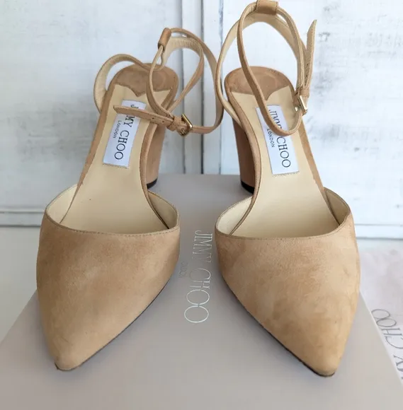 Jimmy Choo Tan Slingback Heels