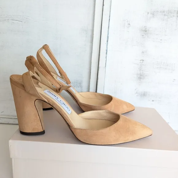 Jimmy Choo Tan Slingback Heels