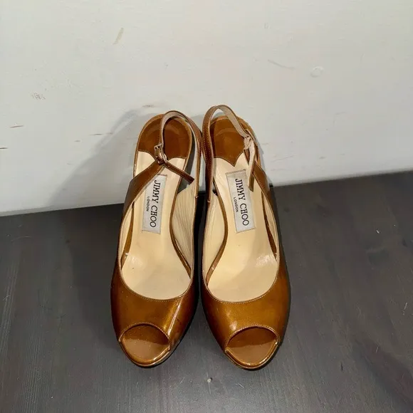 Jimmy Choo Women’s Peep Toe Platform Slingback Heels