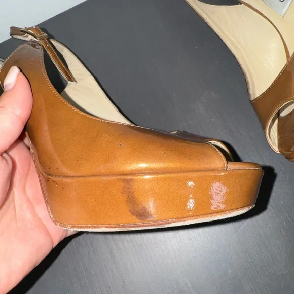 Jimmy Choo Women’s Peep Toe Platform Slingback Heels