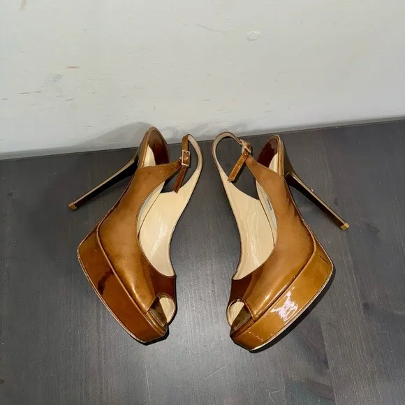 Jimmy Choo Women’s Peep Toe Platform Slingback Heels