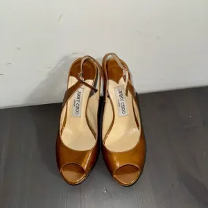 Jimmy Choo Women’s Peep Toe Platform Slingback Heels