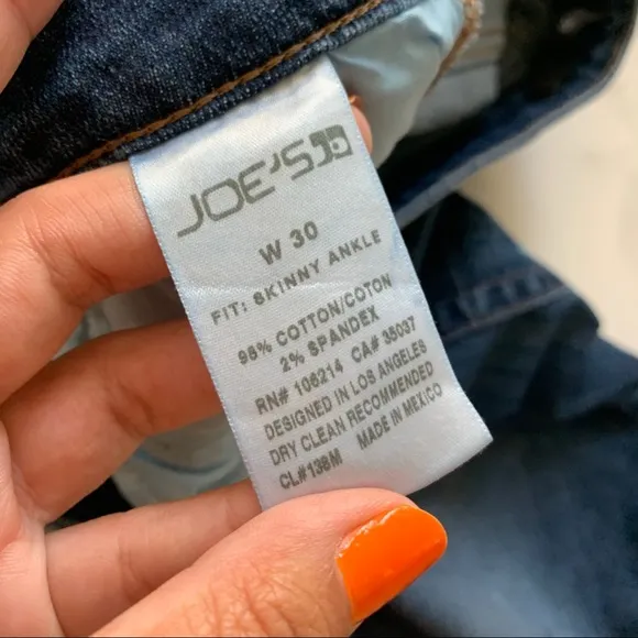 Joe’s jeans high rise skinny ankle distressed jean
