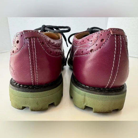 John Fluevoh Angel Purple and Blue Lace Up Wingtip Oxfords Shoes