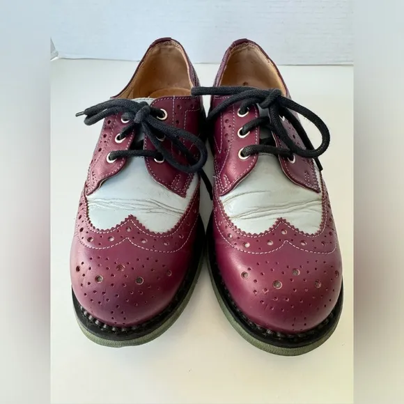John Fluevoh Angel Purple and Blue Lace Up Wingtip Oxfords Shoes