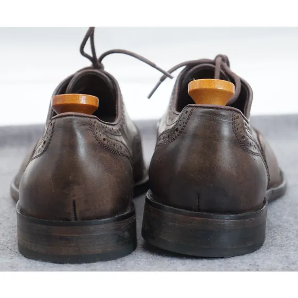 John Varvatos USA Distressed Brown Cap Toe Oxfords Shoes Mens 11