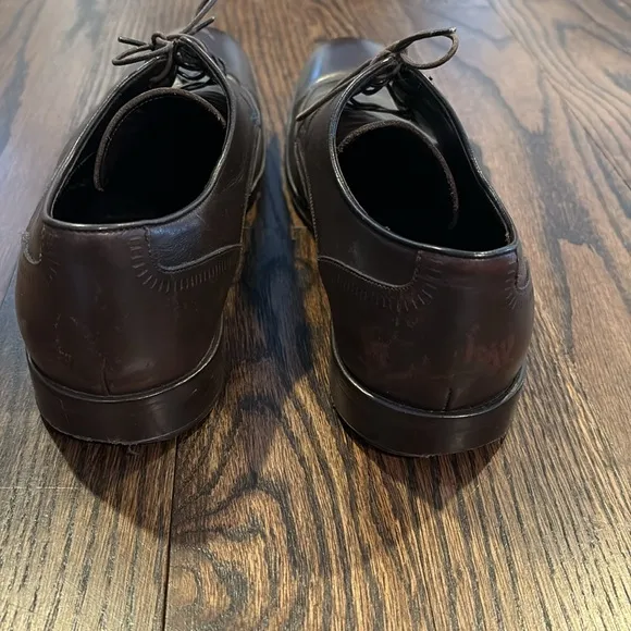 John Varvatos Wingtip Men’s Oxford Dark Brown Leather Shoes Made In Italy 10.5